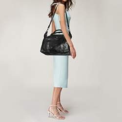 Pre Owned Longchamp Black Leather Le Pliage Tote