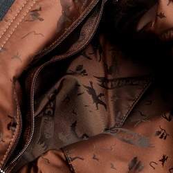 Pre Owned Longchamp Black Leather Le Pliage Tote