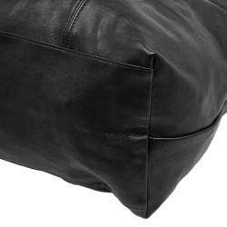 Pre Owned Longchamp Black Leather Le Pliage Tote