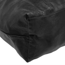 Pre Owned Longchamp Black Leather Le Pliage Tote