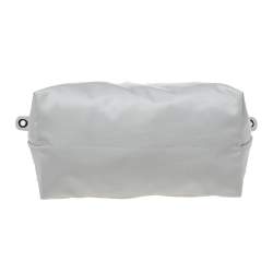 Pre Owned Longchamp Grey Leather And Nylon Medium Le Pliage Tote