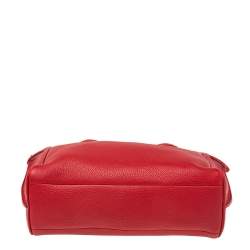 Pre Owned Longchamp Red Leather Medium Penelope Fantaisie Tote