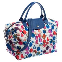 Pre Owned Longchamp Multicolor Nylon And Leather Le Pliage Neo Fantaisie Tote