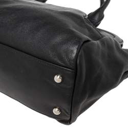 Longchamp Black Leather Gatsby Satchel
