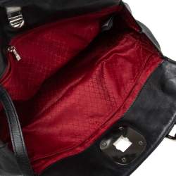 Longchamp Black Leather Gatsby Satchel