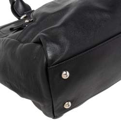 Longchamp Black Leather Gatsby Satchel