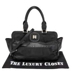 Longchamp Black Leather Gatsby Satchel