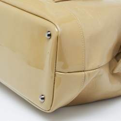 Pre Owned Longchamp Beige Patent Leather Legend Tote