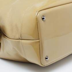 Pre Owned Longchamp Beige Patent Leather Legend Tote