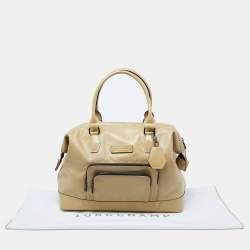Pre Owned Longchamp Beige Patent Leather Legend Tote