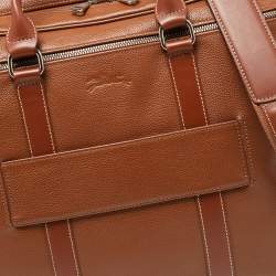 Longchamp Brown Leather Le Foulonne Briefcase L Bag
