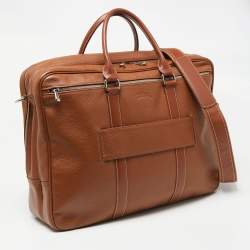 Longchamp Brown Leather Le Foulonne Briefcase L Bag