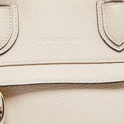 Pre Owned Longchamp Beige Leather Mailbox Tote