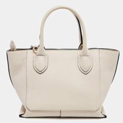 Pre Owned Longchamp Beige Leather Mailbox Tote