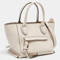 Pre Owned Longchamp Beige Leather Mailbox Tote