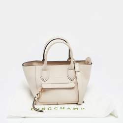 Pre Owned Longchamp Beige Leather Mailbox Tote