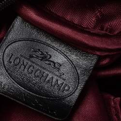 Pre Owned Longchamp Black Canvas and Leather Boston Bag