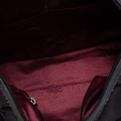 Pre Owned Longchamp Black Canvas and Leather Boston Bag