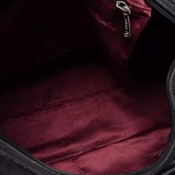 Pre Owned Longchamp Black Canvas and Leather Boston Bag