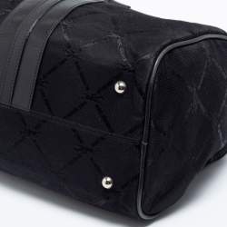 Pre Owned Longchamp Black Canvas and Leather Boston Bag