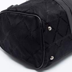 Pre Owned Longchamp Black Canvas and Leather Boston Bag