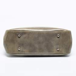 Pre Owned Longchamp Grey Patent Leather Roseau Tote