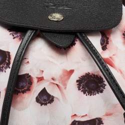 Longchamp Multicolor Floral Print Nylon and Leather Le Pliage Drawstring Backpack
