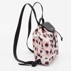 Longchamp Multicolor Floral Print Nylon and Leather Le Pliage Drawstring Backpack