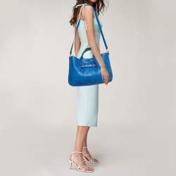 Pre Owned Longchamp Blue Leather Massai Tote