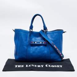 Pre Owned Longchamp Blue Leather Massai Tote