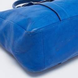 Pre Owned Longchamp Blue Leather Massai Tote