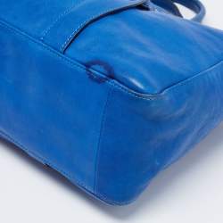 Pre Owned Longchamp Blue Leather Massai Tote