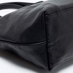 Pre Owned Longchamp Black Leather Le Pliage Tote