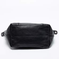 Pre Owned Longchamp Black Leather Le Pliage Tote