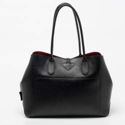Pre Owned Longchamp Black Leather Roseau Tote