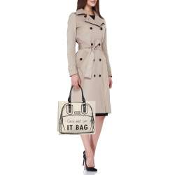 Longchamp Off White Canvas Ceci est un It Bag Tote 