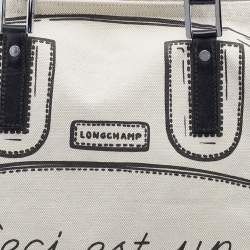 Longchamp Off White Canvas Ceci est un It Bag Tote 