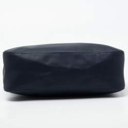 Pre Owned Longchamp Navy Blue Textured Leather Zip Hobo