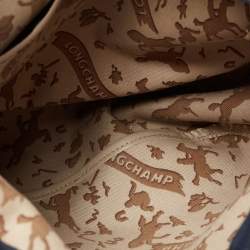 Pre Owned Longchamp Navy Blue Textured Leather Zip Hobo