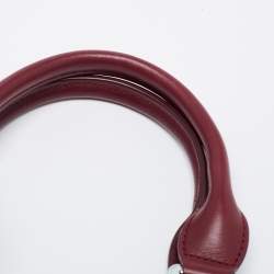 Longchamp Burgundy Python Embossed Leather Gatsby Tote