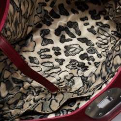 Longchamp Burgundy Python Embossed Leather Gatsby Tote