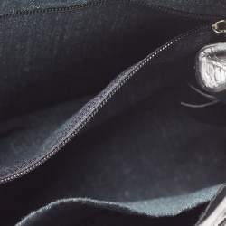 Pre Owned Longchamp Black Croc Embossed Leather Tote