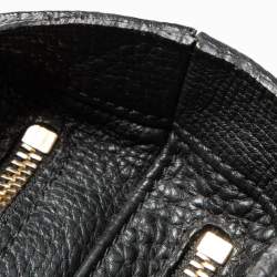 Pre Owned Longchamp Black Leather Zip Tote