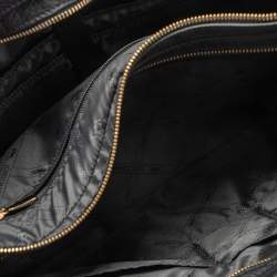 Pre Owned Longchamp Black Leather Zip Tote