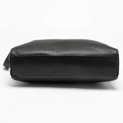 Pre Owned Longchamp Black Leather Zip Tote