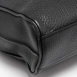 Pre Owned Longchamp Black Leather Zip Tote