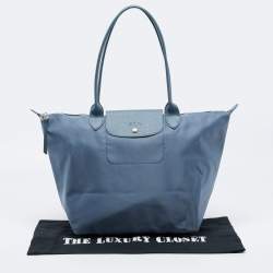 Pre Owned Longchamp Grey Nylon Le Pliage Tote