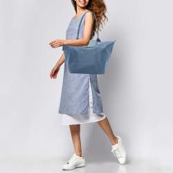 Pre Owned Longchamp Grey Nylon Le Pliage Tote