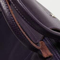 Pre Owned Longchamp Purple Embroidered Patches Nylon and Leather Le Pliage Tote