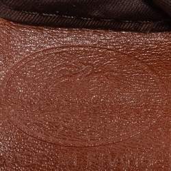 Longchamp Brown Canvas and Leather Small Quadrille Le Pliage Tote